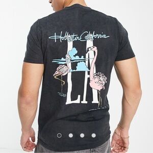 Hollister California LA Graphic T-Shirt Tee Black Size Medium